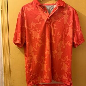 Vibrant Red Camouflage Button Down Shirt